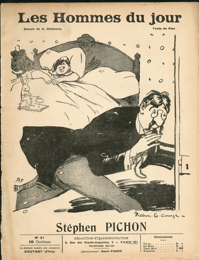 Portada de The Men of the Day, circa 1905 - Ilustración de Aristide Delannoy (1874-1911): Dormitorio - Marianne, Pichon Stephen (1857-1933) de Aristide Delannoy