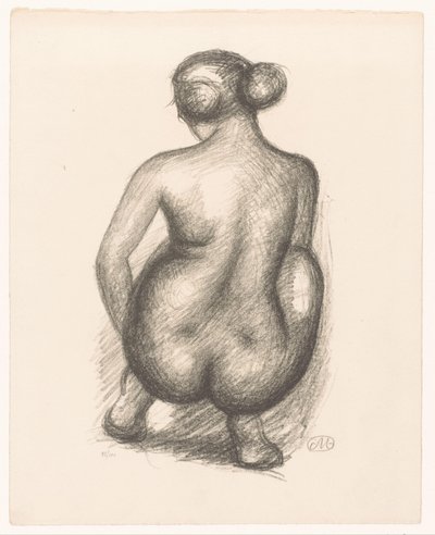 Mujer desnuda agachada vista desde atrás
Femme accroupie de dos (título original) de Aristide Maillol (signed by artist)
