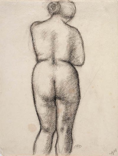 Modelo femenina vista desde atrás de Aristide Maillol