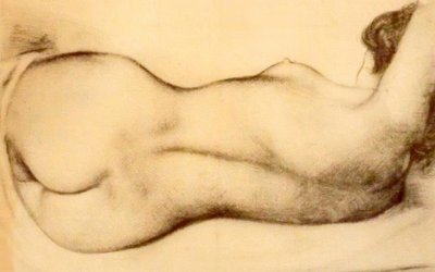 Boceto de una mujer desnuda reclinada de Aristide Maillol