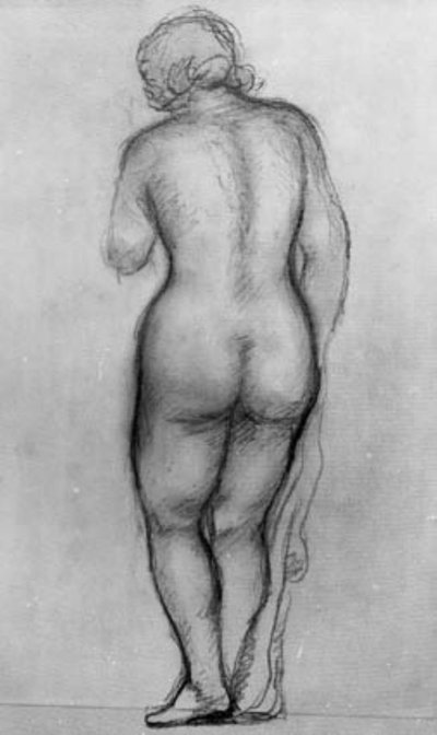 Modelo femenina de pie, vista desde atrás de Aristide Maillol