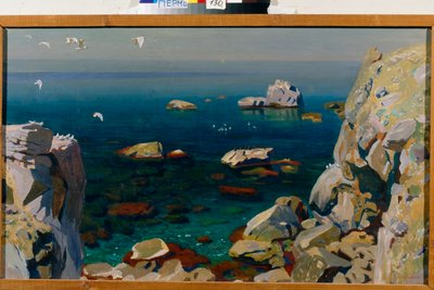 Calma (Paisaje marino de rocas) de Arkadij Aleksandrovic Rylov
