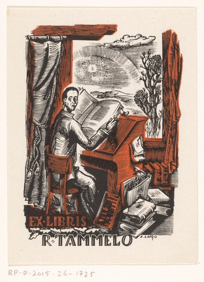 Ex libris de R. Tammelo de Arkadio Laigo