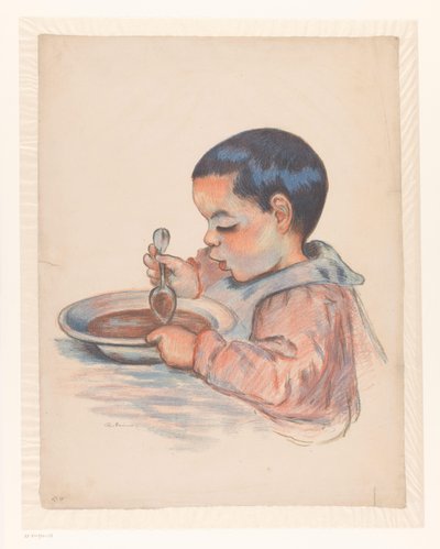 Niño comiendo sopa de Armand Guillaumin
