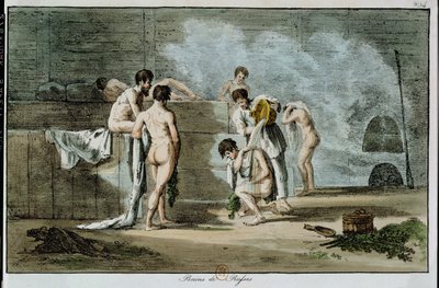 Hombres Rusos en una Sauna, de Moeurs et Coutumes Russes, 1821 de Armand Gustave Houbigant