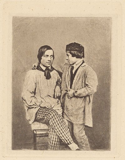 [Hombre y niño] de Armand Hippolyte Louis Fizeau