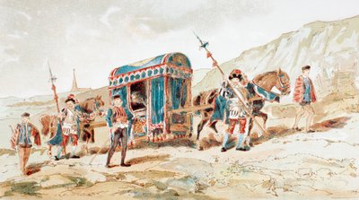 Litter tirado por caballos de un noble del siglo XVI de Armand Jean Heins