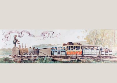 Cuadro celebrando el primer tren de Bruselas a Malinas en 1835, 1886 de Armand Jean Heins
