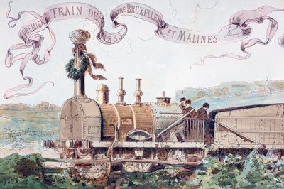 Celebración del Primer Tren de Bruselas a Malinas en 1835, 1886 de Armand Jean Heins