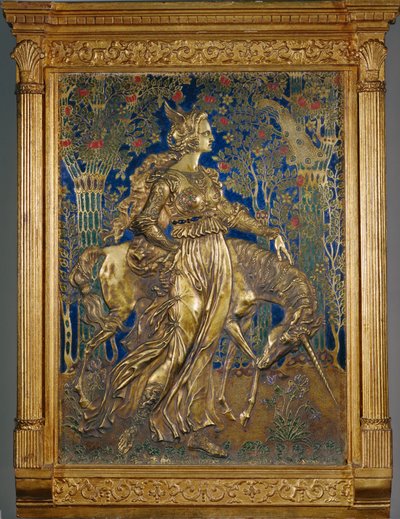 La princesa del unicornio (pintura sobre cobre) de Armand Point