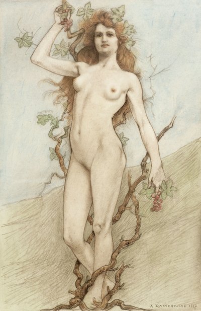 Desnudo femenino con uvas de Armand Rassenfosse
