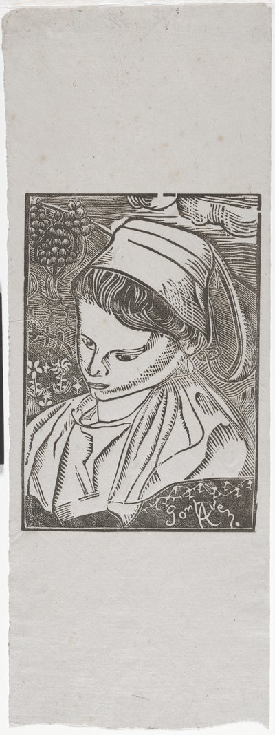 Bretonne de Pont-Aven (Mujer bretona de Pont-Aven) c.1896 (xilografía) de Armand Séguin