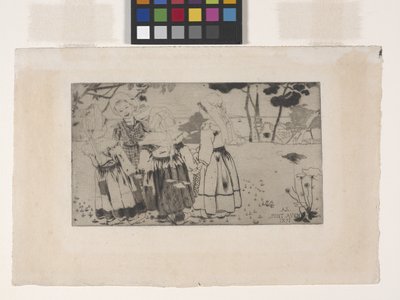 La Ronde De Pont-Aven (El baile de Pont-Aven) (aguafuerte, aguatinta y punta seca) de Armand Séguin