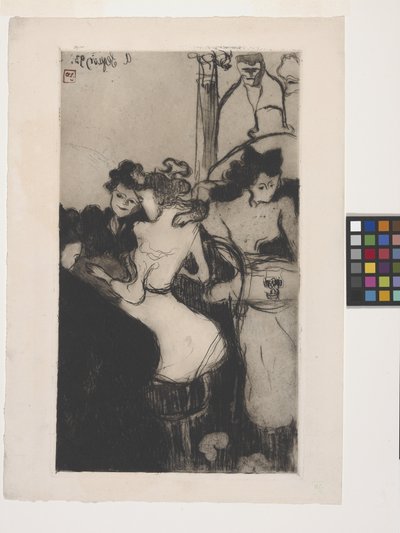 Le Bar (El Bar) (aguafuerte, aguafuerte de fondo blando, aguatinta y ruleta) de Armand Séguin