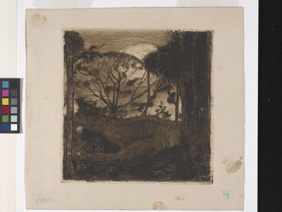 Le Soir (La Tarde) Or La Glaneuse (La Espigadora) (aguafuerte, aguatinta, lavis y ruleta) de Armand Séguin