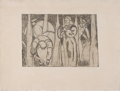 Les Rouisseuses (Las Recolectoras de Lino) 1893 (aguafuerte) de Armand Séguin
