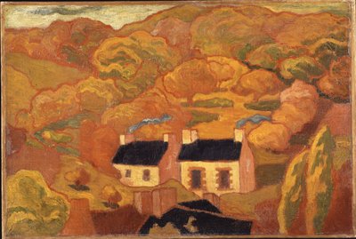 Two Thatched Cottages c.1893-94 (óleo sobre lienzo) de Armand Séguin