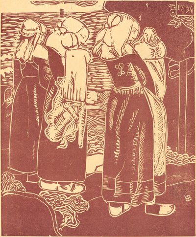 Tres mujeres bretonas con bebés de Armand Séguin