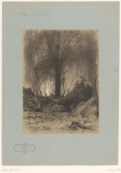 Vista del bosque con rocas Paisajes con pueblos y bosques (título de la serie) Le village et les bois (título de la serie sobre el objeto) de Armand Theophile Cassagne