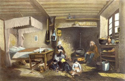 Interior de una casa en Royat de Armand Theophile Cassagne