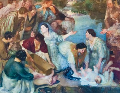 Moisés salvado por las aguas de Armando Spadini