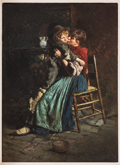 El beso de una madre (óleo sobre lienzo) de Arnaldo Ferraguti