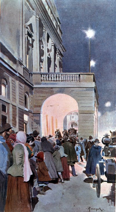 Los curiosos frente al Teatro alla Scala de Arnaldo Ferraguti