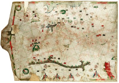 Una carta mediterránea que muestra el Atlántico Nordeste de Arnaldus Domenech
