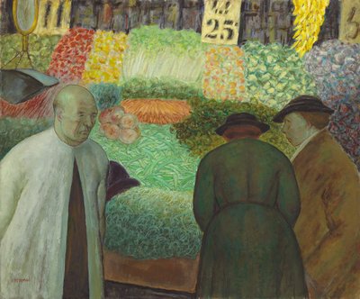 Puesto de verduras (óleo sobre lienzo) de Arnold Aaron Friedman