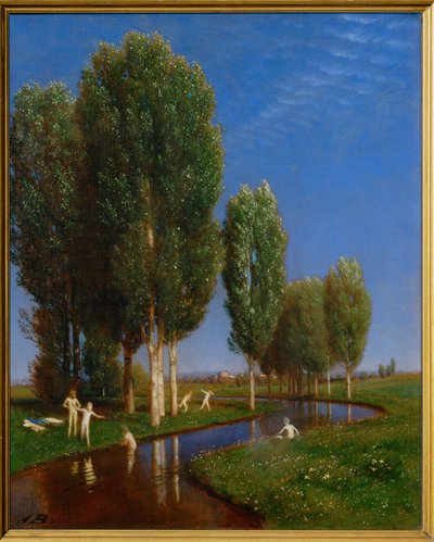 Ein Sommertag - Un día de verano ... (pintura sobre madera) de Arnold Böcklin