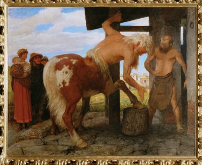 Kentaur in der Dorfschmiede - Centauro en la herrería del pueblo ... de Arnold Böcklin