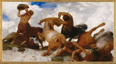 Kentaurenkampf - Un combate de centauros ... (pintura sobre lienzo) de Arnold Böcklin