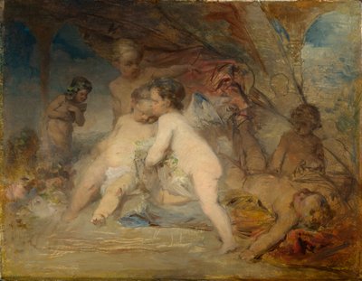 Putti y un joven Eros en un claro del bosque de Arnold Böcklin