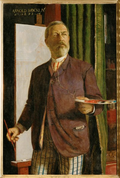 Selbstportrait im Studio - Autorretrato en su estudio ... (pintura sobre lienzo) de Arnold Böcklin