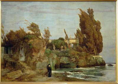 Villa am Meer - Villa a orillas del mar, segunda versión ... (pintura sobre lienzo) de Arnold Böcklin