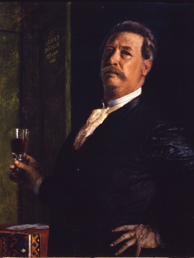 Autorretrato con una copa de vino de Arnold Böcklin