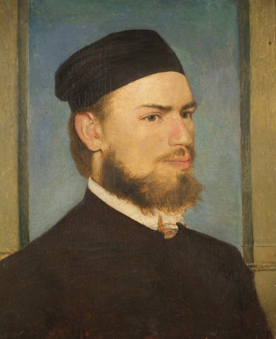 Retrato del pintor Franz von Lenbach, 1862 de Arnold Böcklin