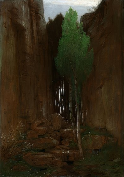 Fuente en un desfiladero rocoso. 1881 de Arnold Böcklin