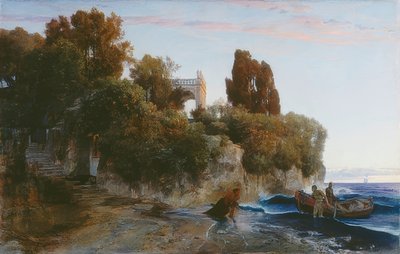 Castillo junto al mar (Asesinato en el castillo) de Arnold Böcklin