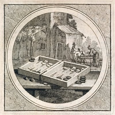 Juego de backgammon y jugadores de Stichtelyke Zinnebeelde de Arnold Houbraken