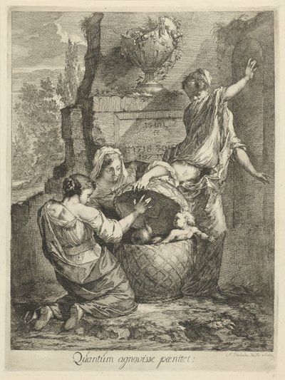 Erichthonius gevonden puerta de drie dochters van Cecrops (título en el objeto) de Arnold Houbraken