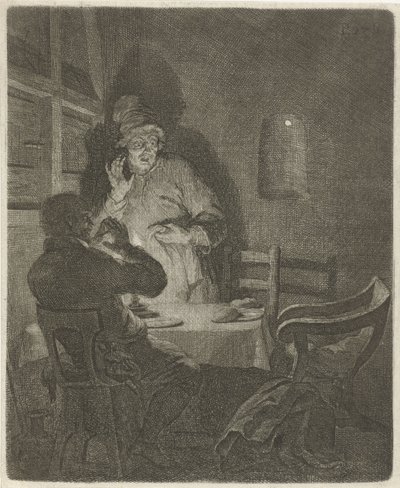 Comida en Emaús de Arnold Houbraken