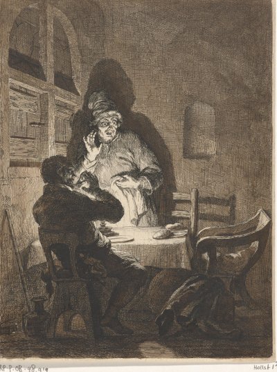 Comida en Emaús de Arnold Houbraken