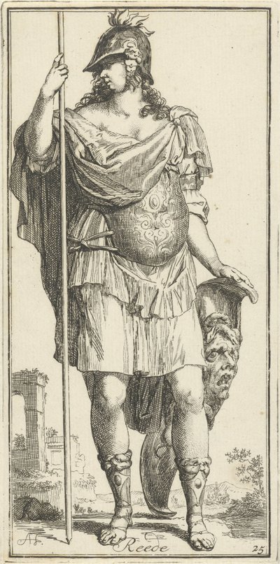 Minerva como personificación de la razón Reede (título sobre el objeto) Cuarenta y una piezas, varias estatuas de Sinne (título de la serie) de Arnold Houbraken