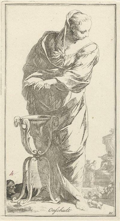 Personificación de la inocencia Inocencia (título sobre objeto) Cuarenta y una piezas, varias estatuas de Sinne (título de la serie) de Arnold Houbraken