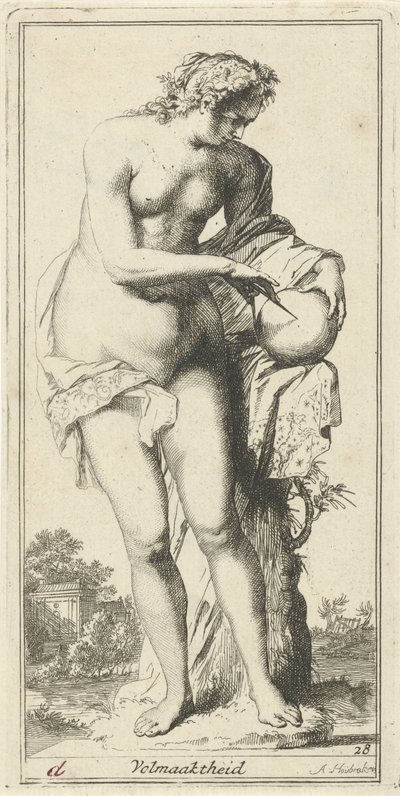 Personificación de la perfección Perfección (título en objeto) Cuarenta y una piezas, varias estatuas de Sinne (título de la serie) de Arnold Houbraken