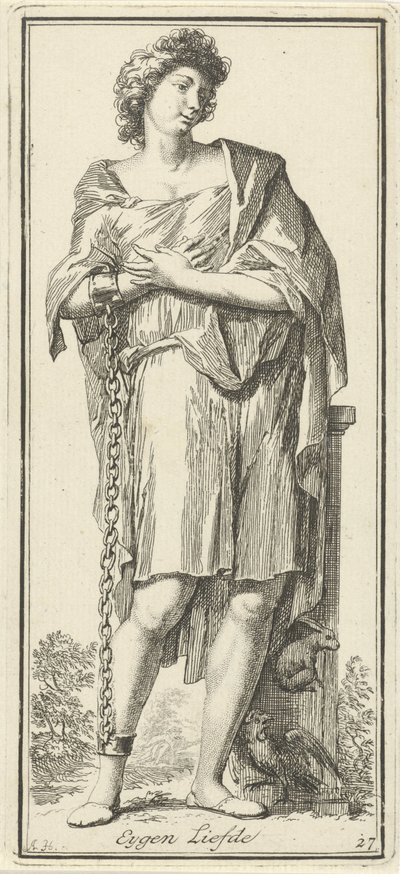 Personificación de la autoestima Eyegen Love (título sobre el objeto) Cuarenta y una piezas, varias estatuas de Sinne (título de la serie) de Arnold Houbraken
