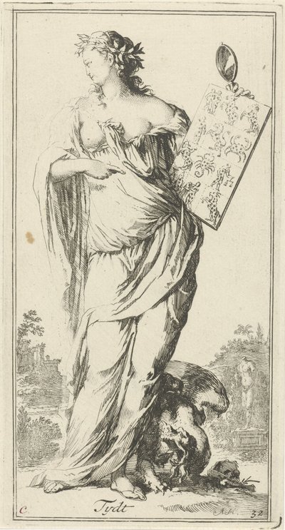 Personificación del tiempo Tydt (título sobre el objeto) Cuarenta y una piezas, varias estatuas de Sinne (título de la serie) de Arnold Houbraken