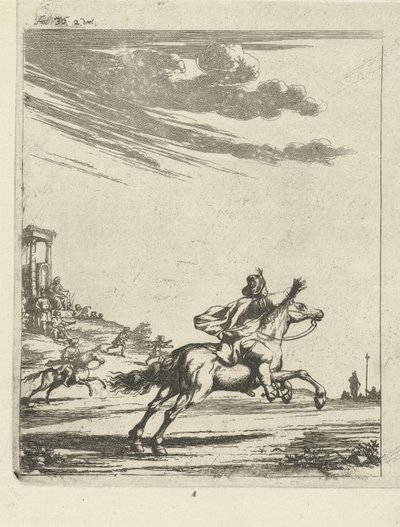 Jinetes en un paisaje de Arnold Houbraken