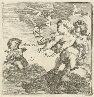 Imaginación de pobreza y riqueza. Pobreza Weelde (título sobre objeto) Cuarenta y una piezas, varias estatuas de Sinne (título de la serie) de Arnold Houbraken